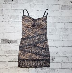 ARK & Co Grey And Nude Lace Dress